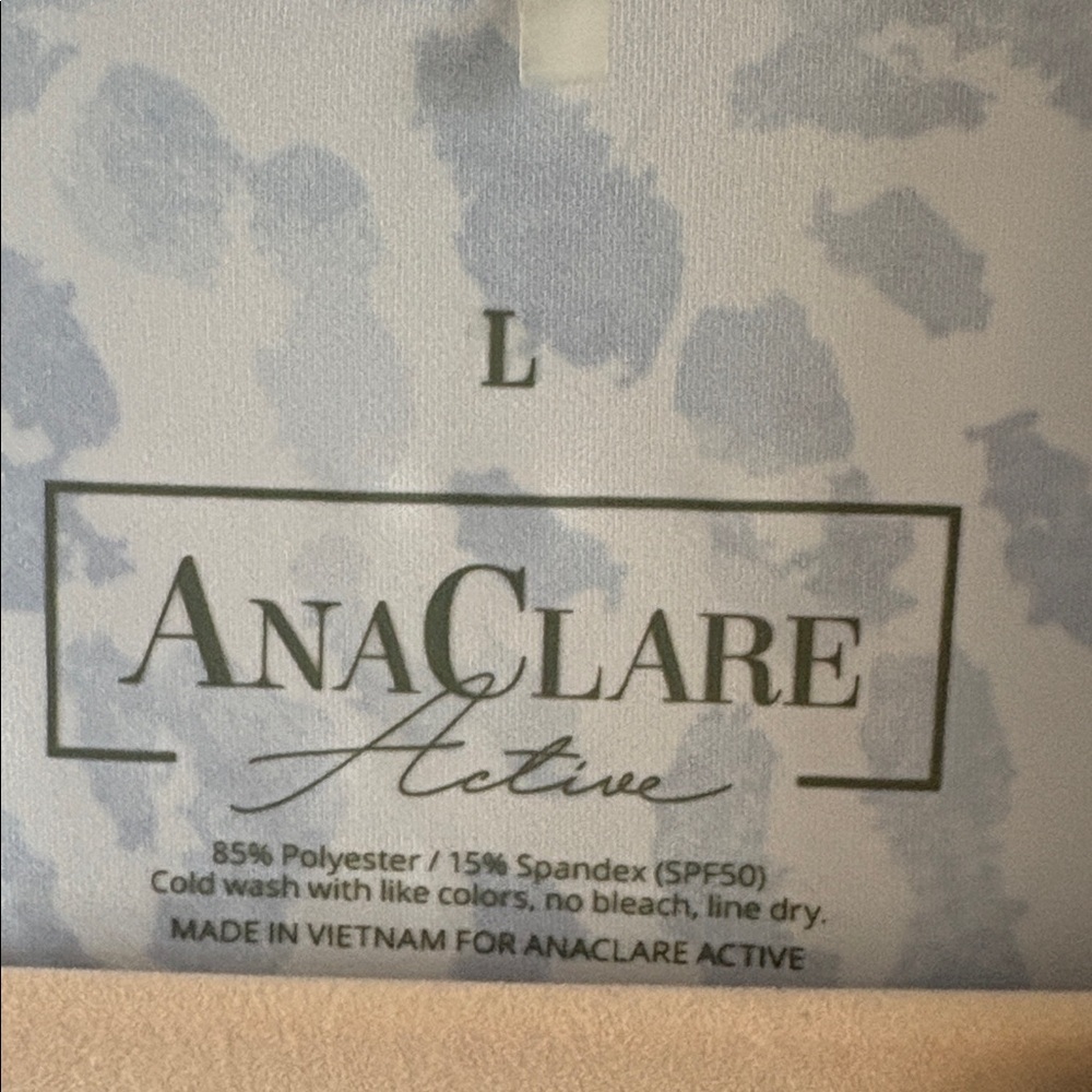 Ana Claire Active Blue and Gray Animal Print Dress SPF 50 Sz L - Picture 2 of 7